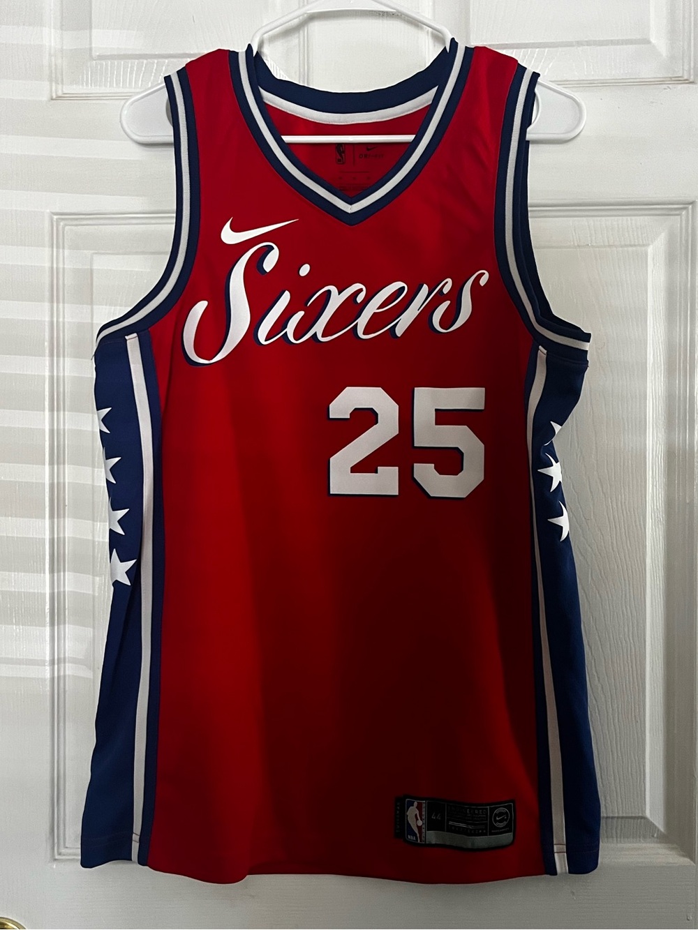 Nike Red & Navy Philadelphia Sixers #25 Basketball Jersey